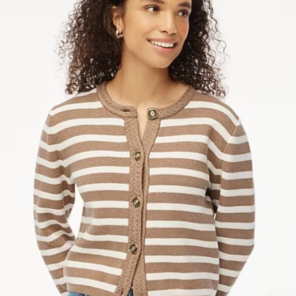 J Crew Striped Lady Jacket Cardigan Sweater - Picture 2 of 2